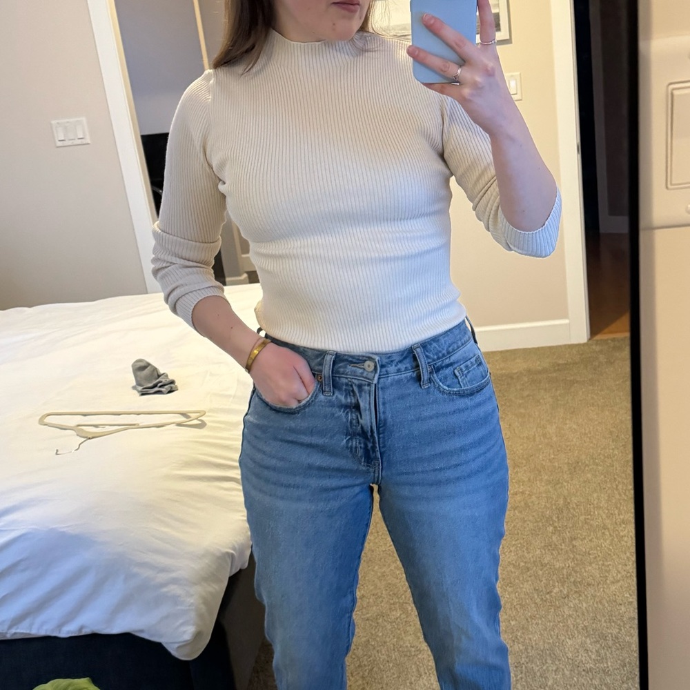 Off white mock neck sweater - H&M